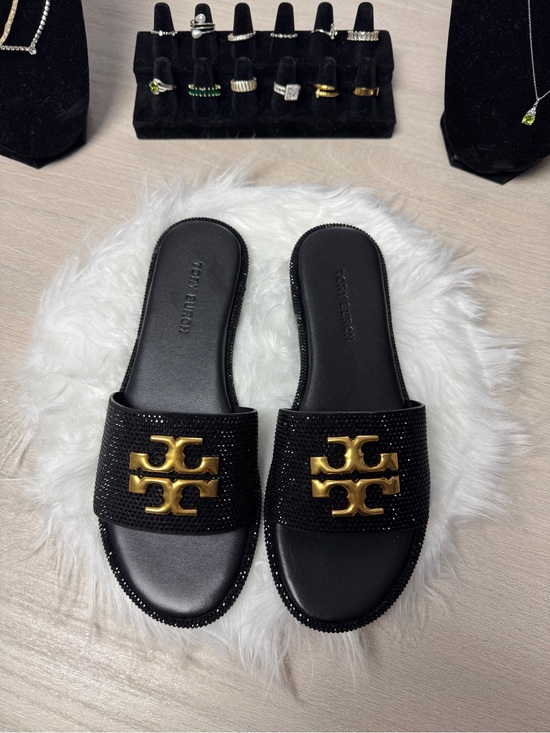 Tory Burch Shoes - Tory Burch Everly Rhinestone Slides Sandals
